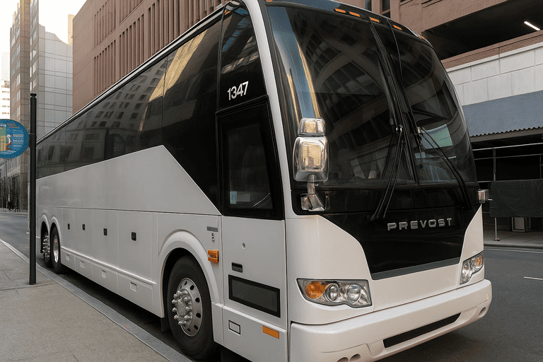 a Longview Coach Bus Service coach bus