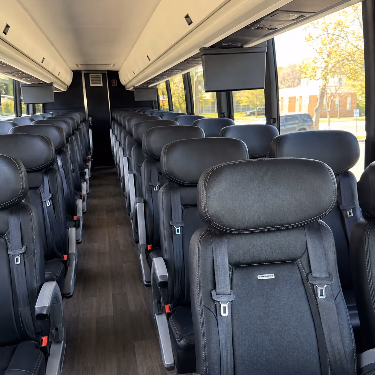 longview 56 passenger charter bus inside